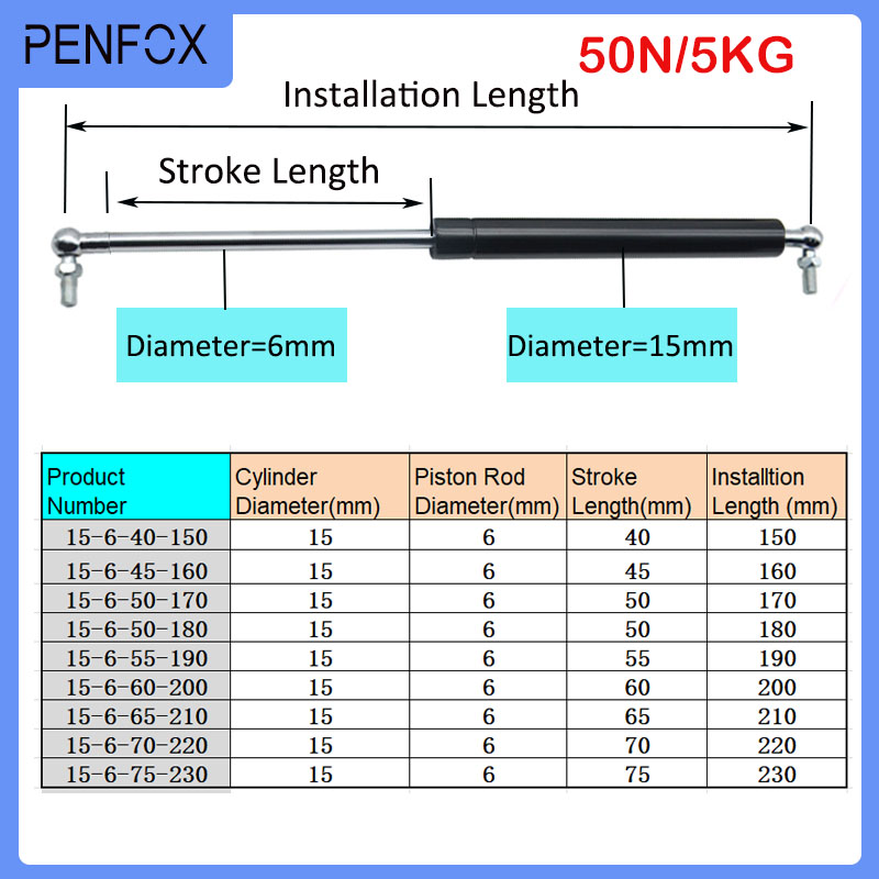 1PC 150-230mm 5kg/50N Gas Spri - огляд і ціна Spring Bar Tool