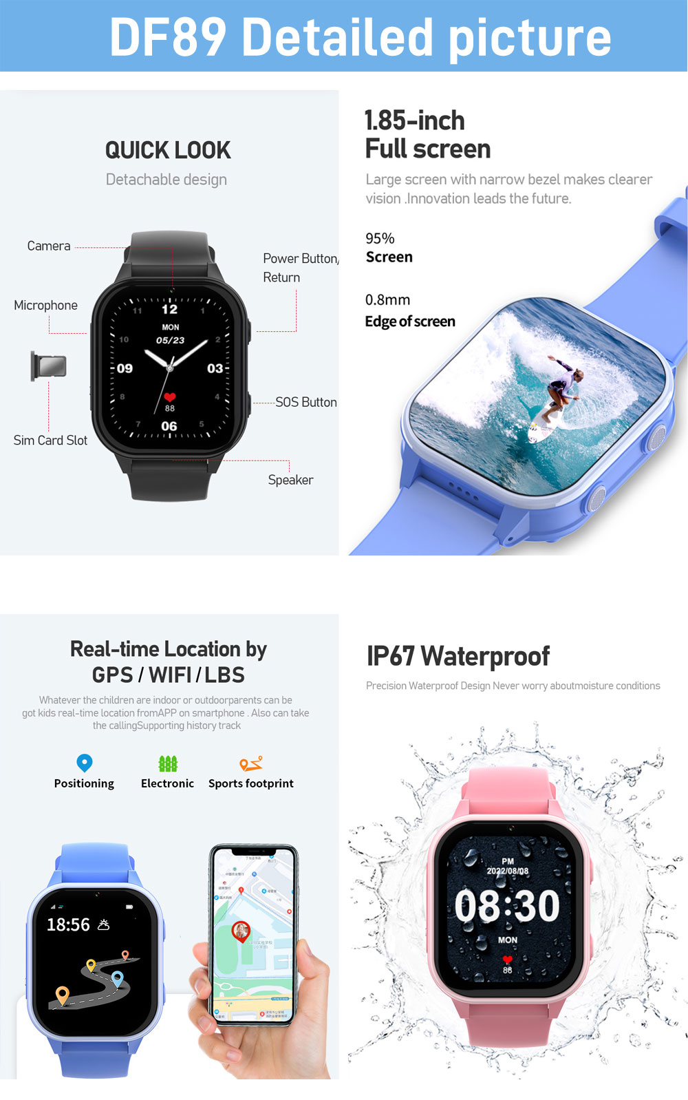2G 4G Kids Smart Watch Phone G - огляд і ціна Smartwatch Watches For Kid Boy Waterproof